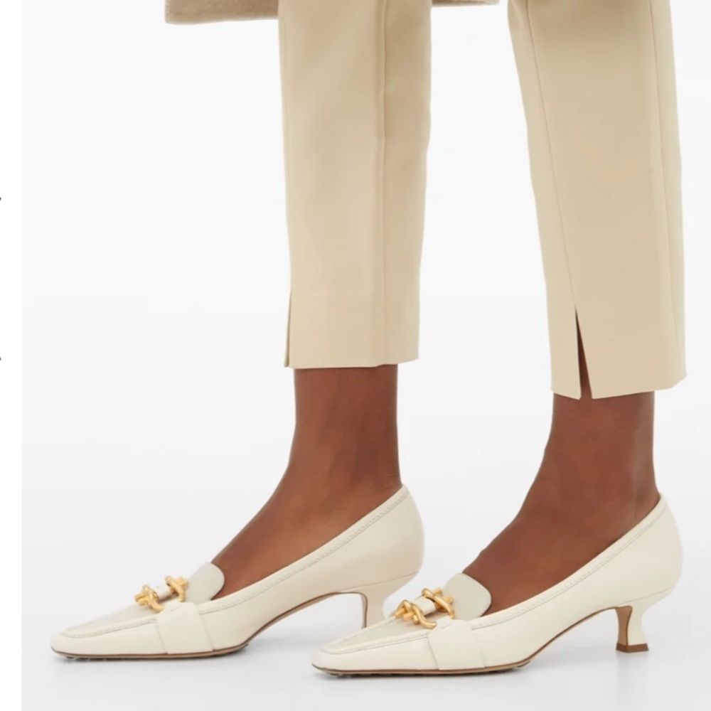 Bottega Veneta Square Toe Kitten-Heel Loafers pump - Picture 8 of 16